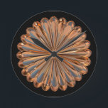 Konstruktion av Art deco-koppar och svart fläkt-sn Rund Klocka<br><div class="desc">Art deco fläkt,  snäcka blomma i koppar och svart.</div>