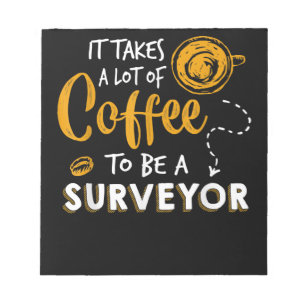 Konstruktion av Coffee Älskare Funny Surveyor Inge Anteckningsblock