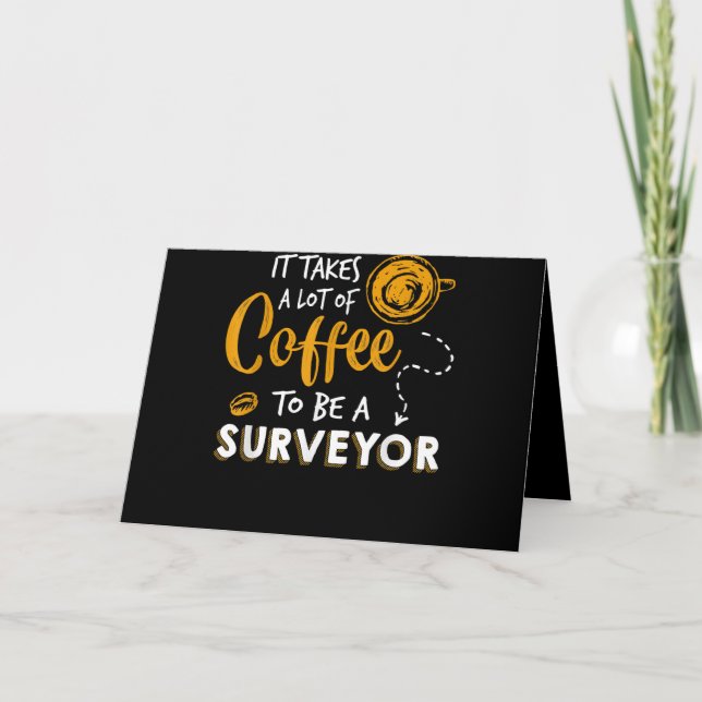 Konstruktion av Coffee Älskare Funny Surveyor Inge Helgkort (Framsida)
