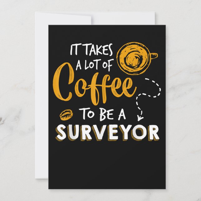 Konstruktion av Coffee Älskare Funny Surveyor Inge Inbjudningar (Framsida)