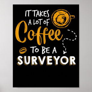 Konstruktion av Coffee Älskare Funny Surveyor Inge Poster