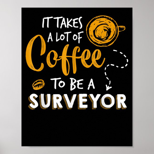 Konstruktion av Coffee Älskare Funny Surveyor Inge Poster (Framsidan)