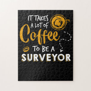 Konstruktion av Coffee Älskare Funny Surveyor Inge Pussel