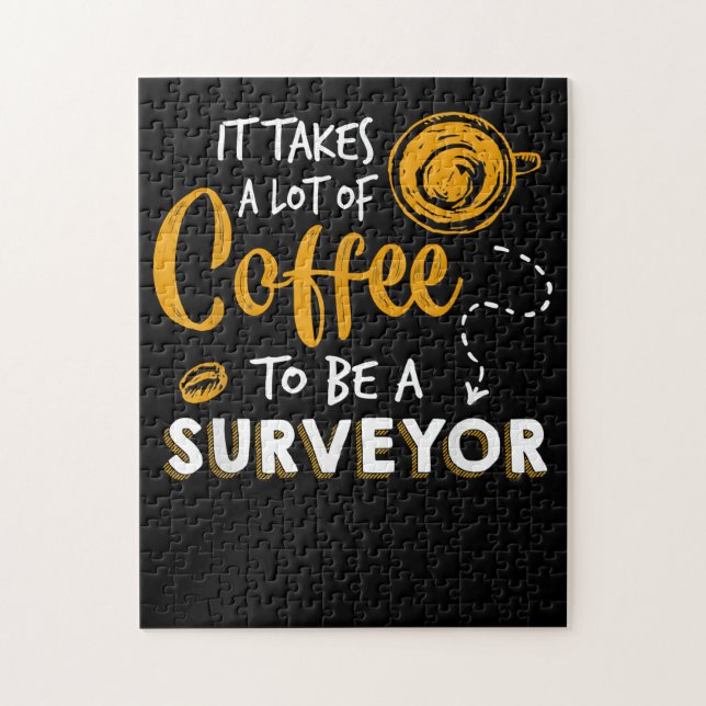 Konstruktion av Coffee Älskare Funny Surveyor Inge Pussel (Vertikal)