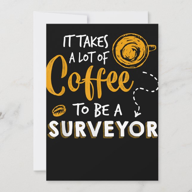 Konstruktion av Coffee Älskare Funny Surveyor Inge Tack Kort (Framsida)