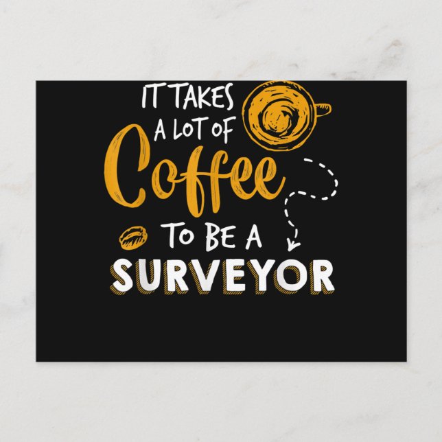 Konstruktion av Coffee Älskare Funny Surveyor Inge Vykort (Framsida)