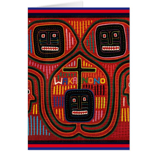 Konstruktion av Cuna Tribal Hälsningskort (Framsidan)