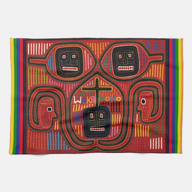 Konstruktion av Cuna Tribal Kökshandduk (Horisontell)