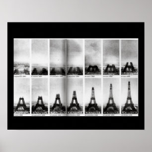 Konstruktion av den Eiffel tornaffischen Poster