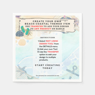Konstruktion av eget kustnära Nautical Partyware Pappersservett