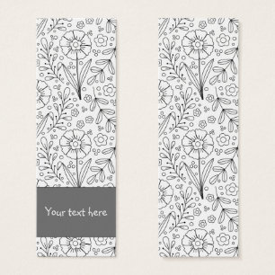 Konstruktion av en handdragen doodlings-blomma - b litet visitkort