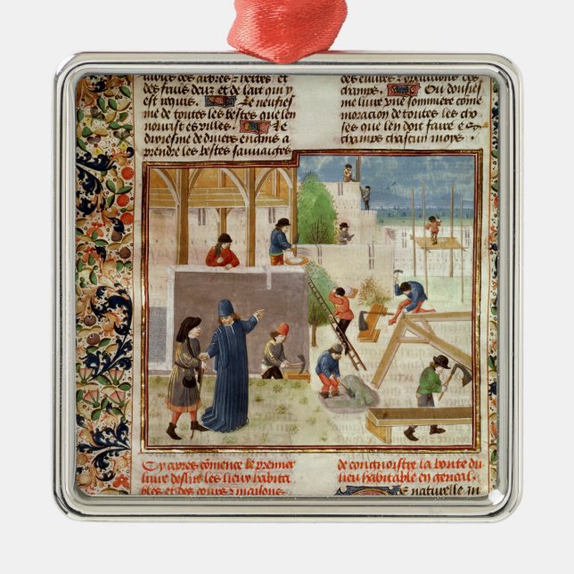 Konstruktion av ett hus julgransprydnad metall (Framsidan)