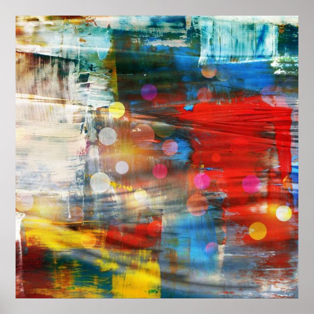 Konstruktion av färgstarka Abstrakter Färgmönster Poster (Framsidan)