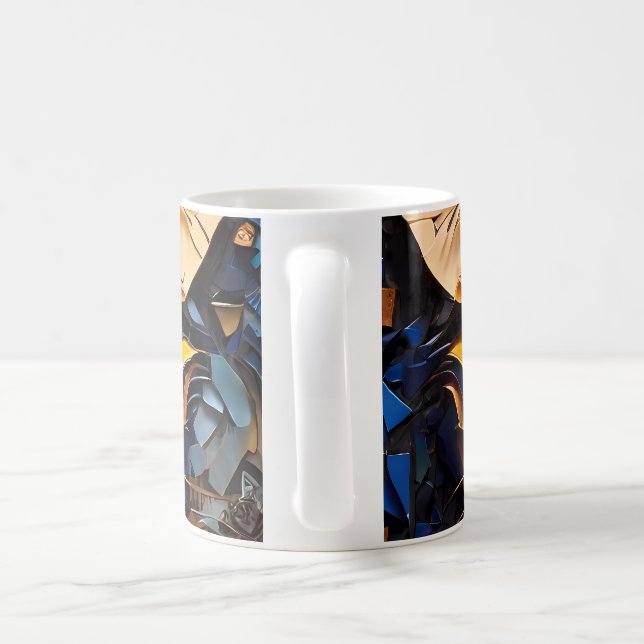 Konstruktion av fastsatt glas från katt mosaik kaffemugg (Handtag)