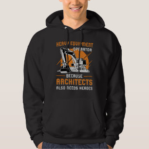 Konstruktion av grävmaskiner med tung utrustning hoodie