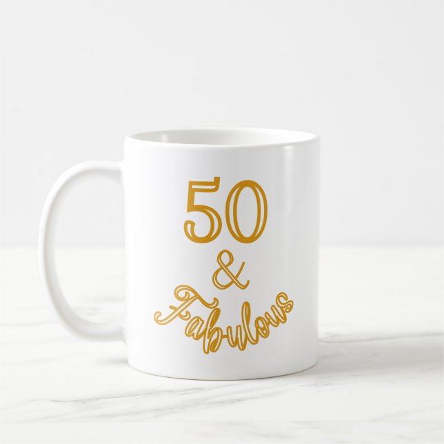 Konstruktion av guld 50 och Fabulous monogram Kaffemugg (Vänster)