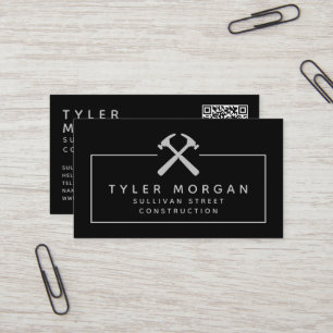Konstruktion av Hammers Silver Black QR-kod Visitkort