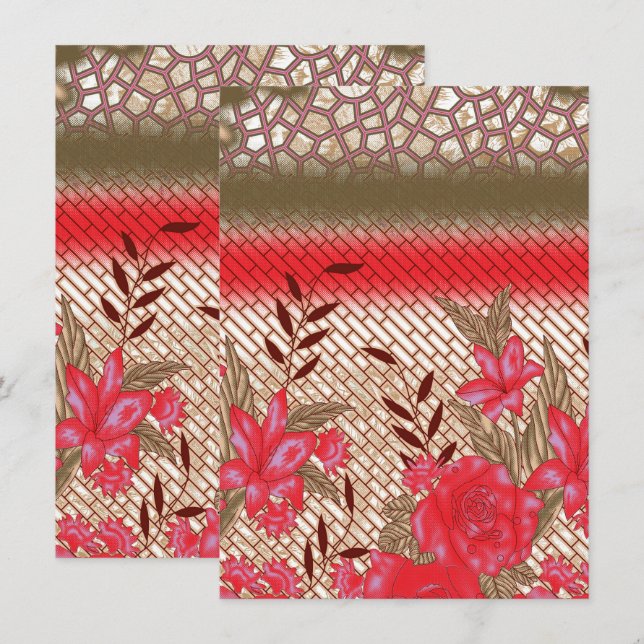 Konstruktion av integrerad struktur med blommönste julkort (Fram/baksida)