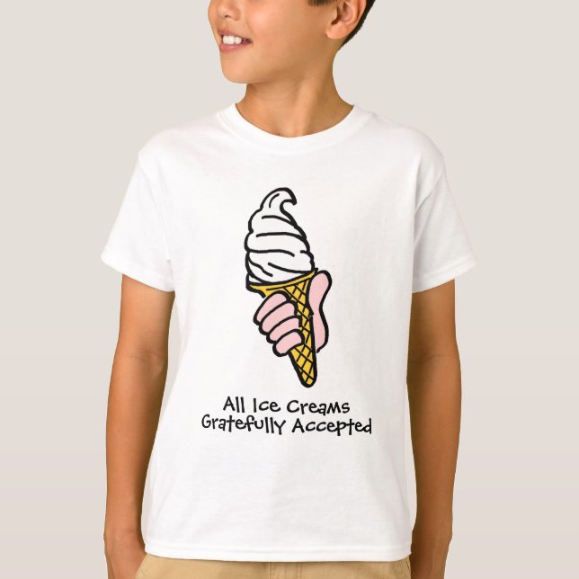 Konstruktion av iskräm med iskräm Cone eller Corne T Shirt (Framsida)