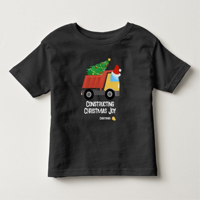 Konstruktion av jul Joy Construction Lastbil T Shirt (Framsida)