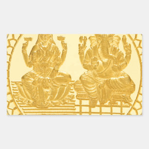 KONSTRUKTION AV LAKSHMI OCH GULD REKTANGULÄRT KLISTERMÄRKE