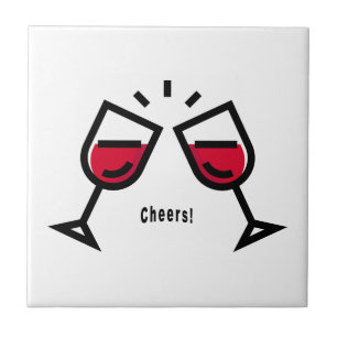 Konstruktion av ljus med Cute Red Vin Kakelplatta