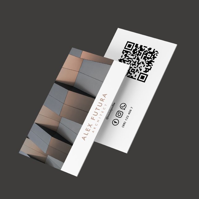 Konstruktion av minimal Elegant Visitkort (Minimalist Elegant Architect Construction QR Code Business Card
)
