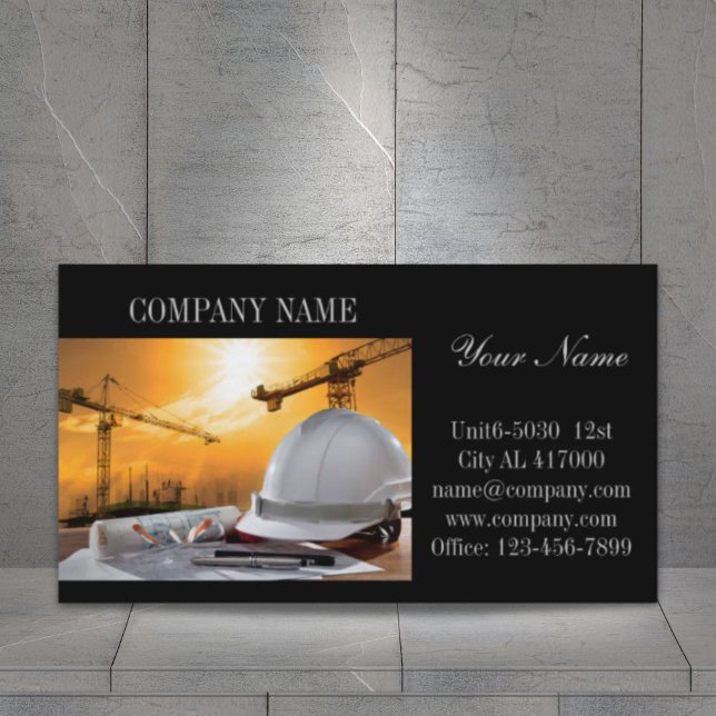 Konstruktion av renoveringskontraktor Handyman Visitkort (Renovation Handyman Contractor Construction Business Card)