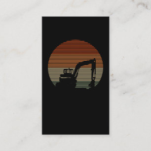 Konstruktion av Retro Excavator Boys Småbarn Visitkort
