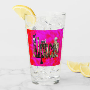 Konstruktion av röd och Rosa alfaka-Logotyp. Glaskopp
