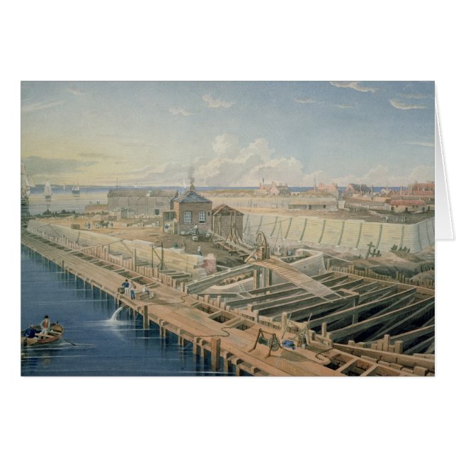 Konstruktion av skeppsdockor hälsningskort (Framsidan Horizontal)