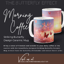 Konstruktion av slangfjäril, keramiskt Mugg