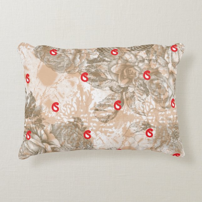 Konstruktion av textilier med blommönster i prydnadskudde (Framsidan)