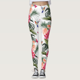 Konstruktion av tropiska Blommigtar, Hummingbird,  Leggings