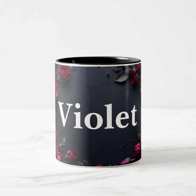 Konstruktion av två tonars blommigt för kaffe mugg (Center)