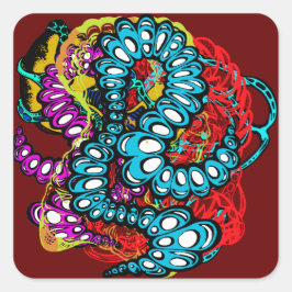 Konstruktion av vattentapelare för färglös ytlig A Fyrkantigt Klistermärke