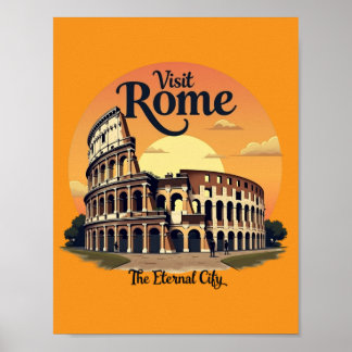 Konstruktion av Vintagen Colosseum Rom Poster