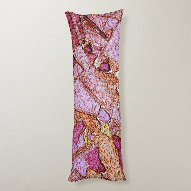 Konstruktion av vulkaniska stenar för rosa lila kroppskudde (Baksidan (Vertikal))