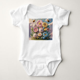 Konstruktion av Whimsique Flowers and Bees Baby T Shirt