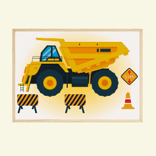 Konstruktion Byggarbetsplats Lastbil Dumper Truck Poster