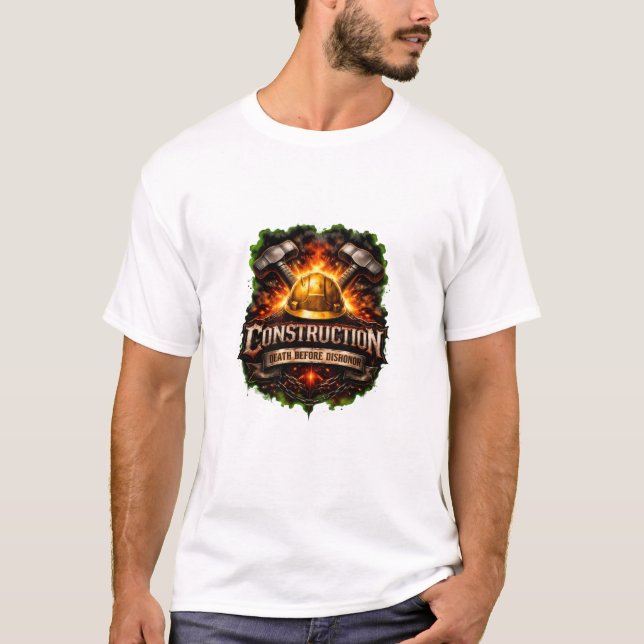 Konstruktion Död före vanära Mörk cyklist  T Shirt (Framsida)