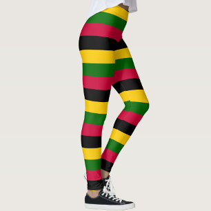 Konstruktion för Afrikas Färg Rand Mönster Leggings