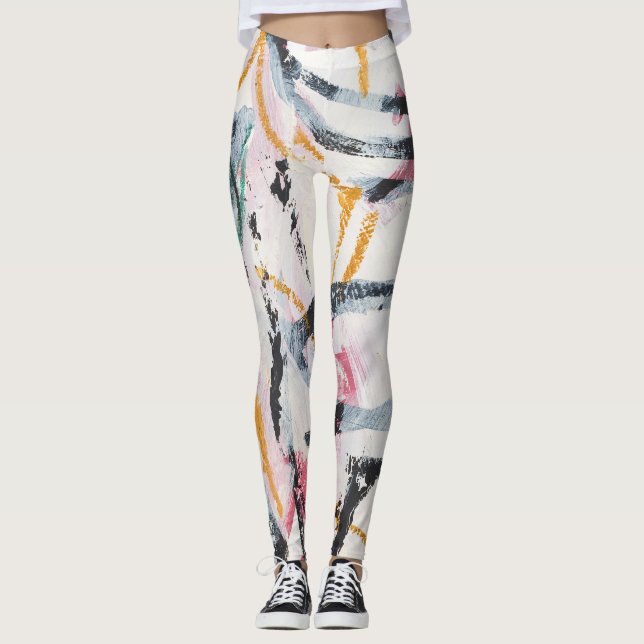 Konstruktion för akrylisk färg Inslag Leggings (Framsida)