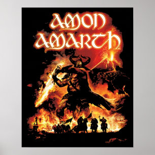 Konstruktion för Amon Amarth Retro Fläkt Art Tribu Poster