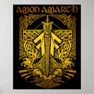 Konstruktion för Amon Amarth Retro-Stil Fläkt Poster