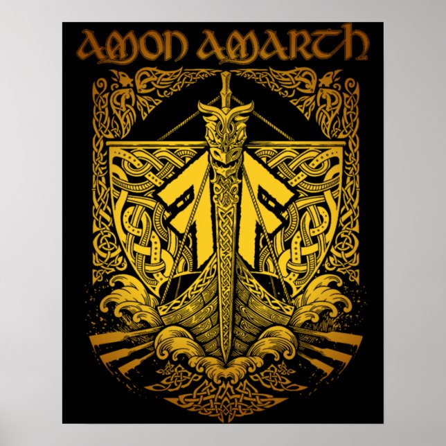 Konstruktion för Amon Amarth Retro-Stil Fläkt Poster (Framsidan)