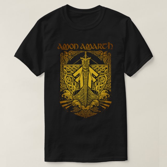 Konstruktion för Amon Amarth Retro-Stil Fläkt T Shirt (Design framsida)