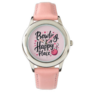 Konstruktion för Bowling Älskare Cute Retro Aesthe Armbandsur