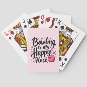 Konstruktion för Bowling Älskare Cute Retro Aesthe Casinokort