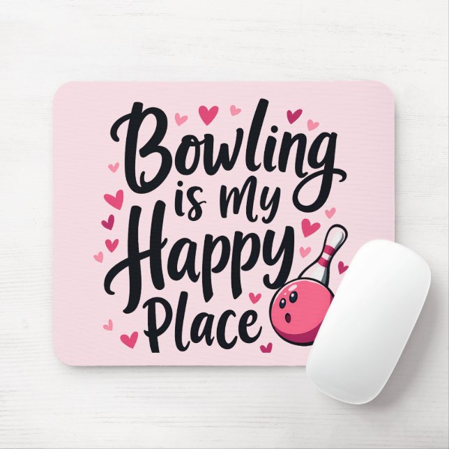 Konstruktion för Bowling Älskare Cute Retro Aesthe Musmatta (Med mus)